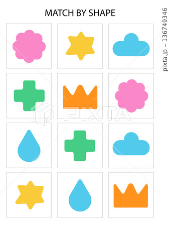 Shape Matching Printable Worksheet with Geometric Forms Shape Matching Printable Worksheet with Geometric Forms 136749346