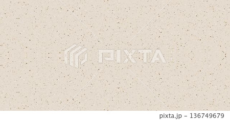 Abstract beige terrazzo texture background with small brown speckles. Vector minimalist backdrop resembling polished concrete floor, marble stone chips, or recycled handmade paper. Clean neutral aesth Abstract beige terrazzo texture background with small brown speckles. Vector minimalist backdrop resembling polished concrete floor, marble stone chips, or recycled handmade paper. Clean neutral aesth 136749679