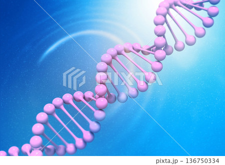 DNA strands on Scientific background 136750334