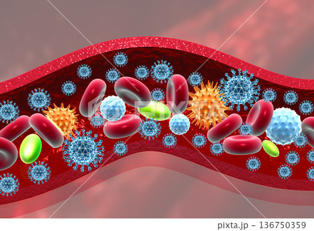 Virus in bloodstream Virus in bloodstream 136750359