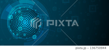 Ukrainian moderm technology background for science and business theme 136750944