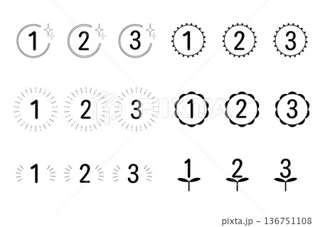 数字アイコンセット 数字アイコンセット 136751108