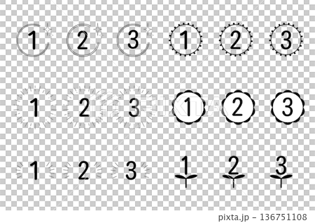数字アイコンセット 数字アイコンセット 136751108
