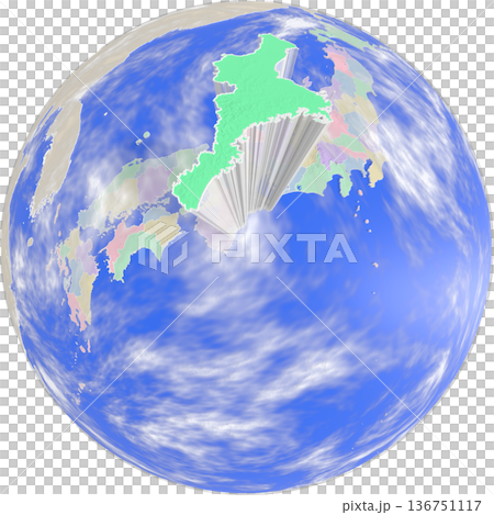A planet-like map of Mie Prefecture seen from above the Earth 136751117