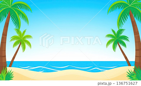 《AI画像》夏のリゾートビーチイメージ 136751627