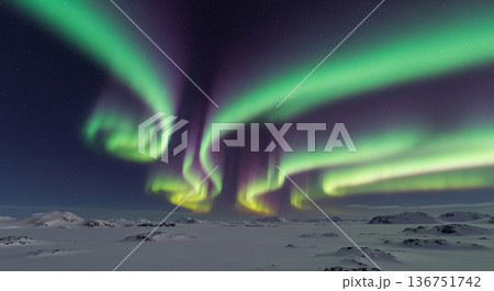南極のオーロラのイメージ画像 136751742