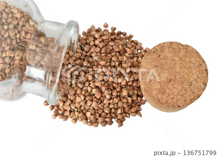 Dry buckwheat groats ready for cooking. Dry buckwheat groats ready for cooking. 136751799