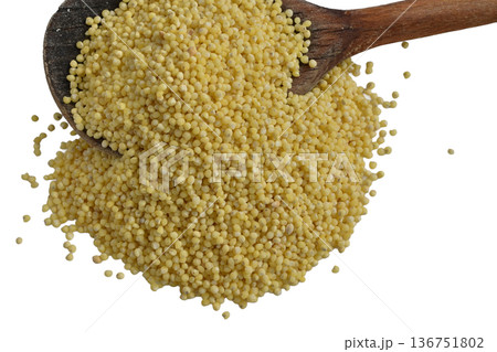 Dry yellow millet groats. Dry yellow millet groats. 136751802