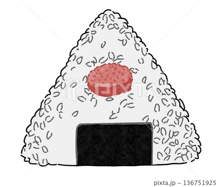 たらこのおにぎりのイラスト 136751925