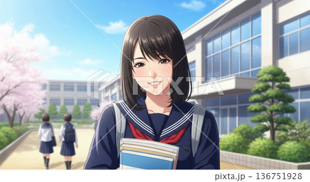 笑顔の女子中学生のイメージ 136751928