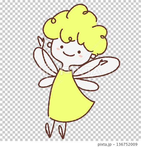 Illustration of an angel facing forward 136752009