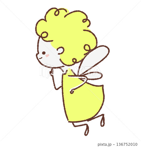 横向きの天使のイラスト 136752010