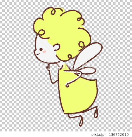 横向きの天使のイラスト 136752010