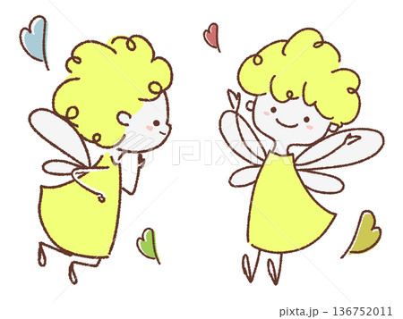 天使とハートのイラスト 136752011