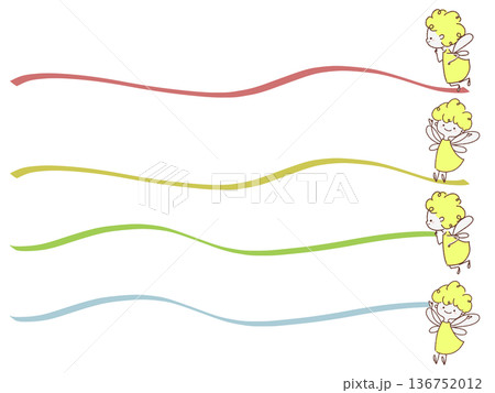 天使とリボンのイラストセット 136752012