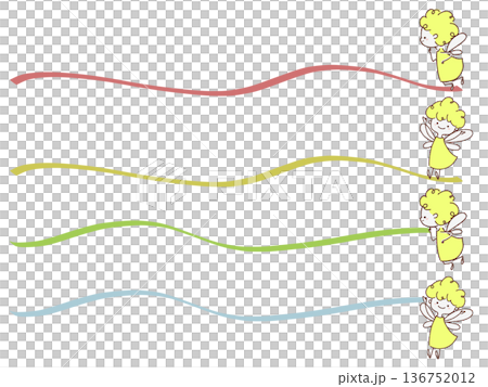 天使とリボンのイラストセット 136752012