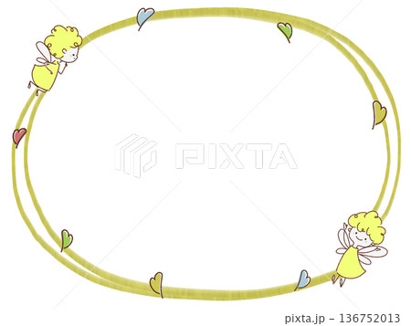 天使とハートのフレーム 136752013