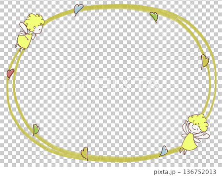 天使とハートのフレーム 136752013