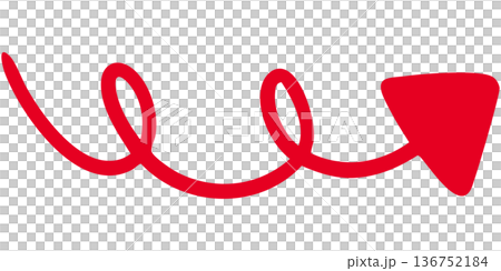 Illustration of a single-line hand-drawn arrow 11 (red) Illustration of a single-line hand-drawn arrow 11 (red) 136752184