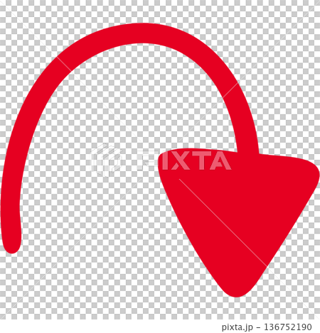 Illustration of a single-line hand-drawn arrow 17 (red) Illustration of a single-line hand-drawn arrow 17 (red) 136752190