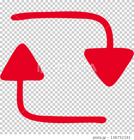 Illustration of a single-line hand-drawn arrow 18 (red) Illustration of a single-line hand-drawn arrow 18 (red) 136752191