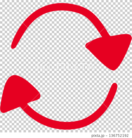 Illustration of a single-line hand-drawn arrow 19 (red) 136752192