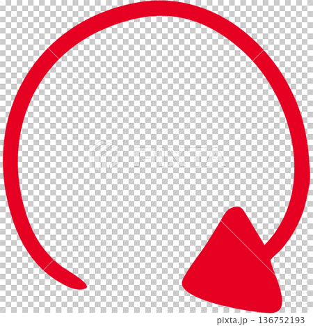 Illustration of a single-line hand-drawn arrow 20 (red) 136752193