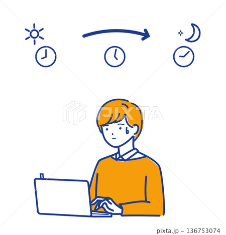 会議前に焦りながら資料を整理して考えるビジネスパーソン（色違い） 136753074