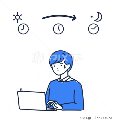 会議前に焦りながら資料を整理して考えるビジネスパーソン 136753078