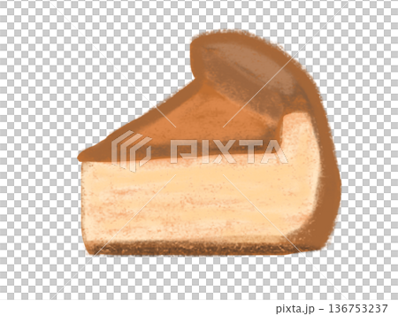 蠟筆畫的烤起司蛋糕插圖 136753237