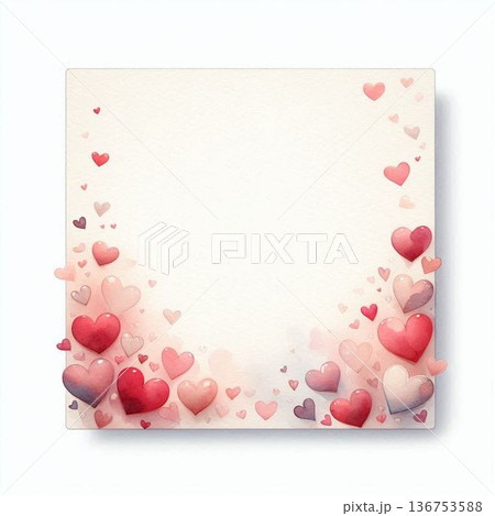 ハートで飾られたフレーム ハートで飾られたフレーム 136753588