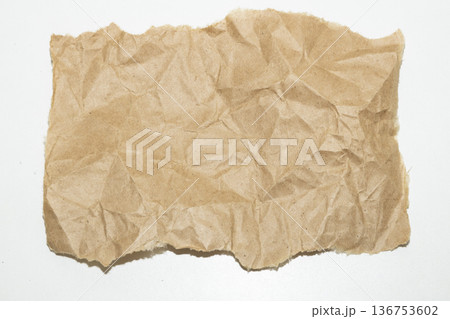 Brown old crumpled paper for background Brown old crumpled paper for background 136753602