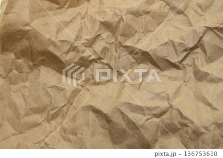 Brown old crumpled paper for background Brown old crumpled paper for background 136753610