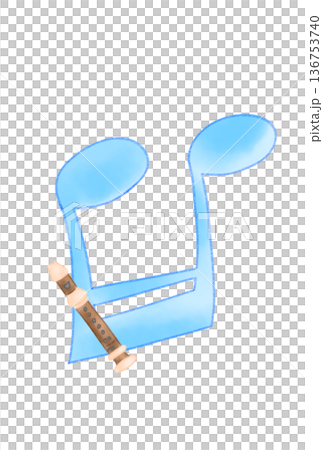 Musical notes with recorder 136753740