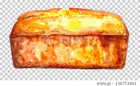 磅蛋糕插畫素材（食物，水彩） 136753861