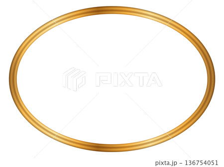 Shiny gold circle frame on white background 136754051