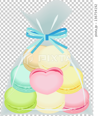 袋詰めマカロン 136754192