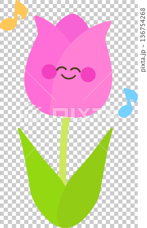 楽しいかわいいチューリップ(ピンク) 楽しいかわいいチューリップ(ピンク) 136754268