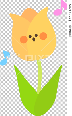 楽しいかわいいチューリップ(黄色) 楽しいかわいいチューリップ(黄色) 136754269