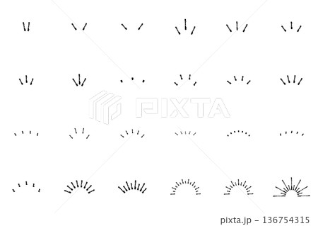 気づき・注目のあしらいセット　手書きのアイコン 136754315