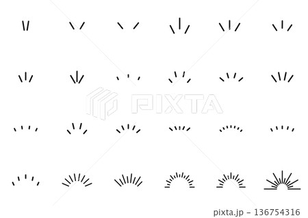 気づき・注目のあしらいセット　手書きのアイコン 136754316