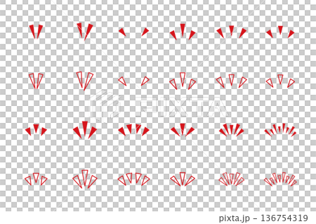 気づき・注目のあしらいセット　手書きのアイコン 136754319