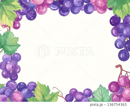 フレッシュな葡萄のフレーム素材 136754363