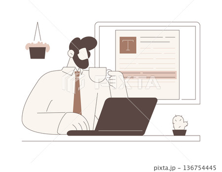 Text editor isolated cartoon vector illustrations. Text editor isolated cartoon vector illustrations. 136754445