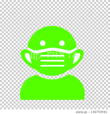 Person wearing a mask icon (green) Person wearing a mask icon (green) 136754591