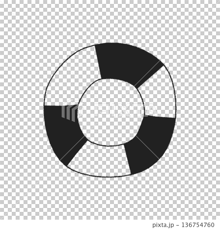 シンプルな手書きの浮き輪のイラスト 136754760