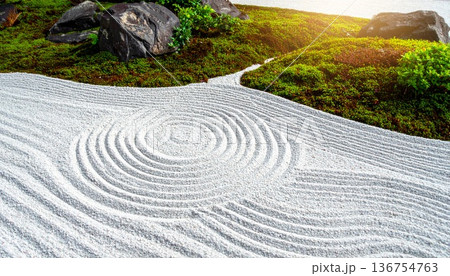 日本庭園、石庭 136754763