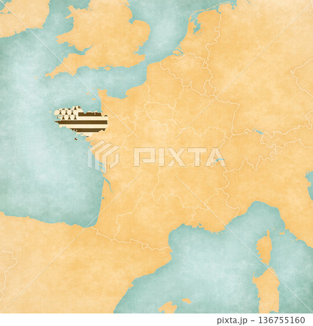 Map of France - Brittany Map of France - Brittany 136755160