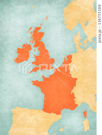 Map of Western Europe - all countries 136755169