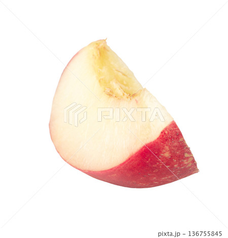 Half and Slice Nectarine fruit isolated on white background. 136755845